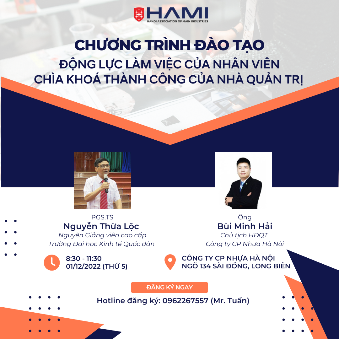 THƯ MỜI HỘI THẢO “ĐỘNG LỰC LÀM VIỆC CỦA NHÂN VIÊN – CHÌA KHÓA THÀNH CÔNG CỦA NHÀ QUẢN TRỊ”