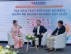 Chủ tịch Lê Vĩnh Sơn và Phó Chủ tịch Nguyễn Xuân Phú chia sẻ kinh nghiệm quản trị doanh nghiệp với cộng đồng chủ lực Thủ đô