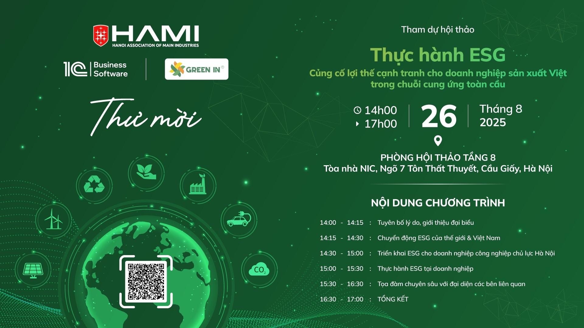 THỰC HÀNH ESG – CỦNG CỐ LỢI THẾ CẠNH TRANH CHO DOANH NGHIỆP SẢN XUẤT VIỆT TRONG CHUỖI CUNG ỨNG TOÀN CẦU