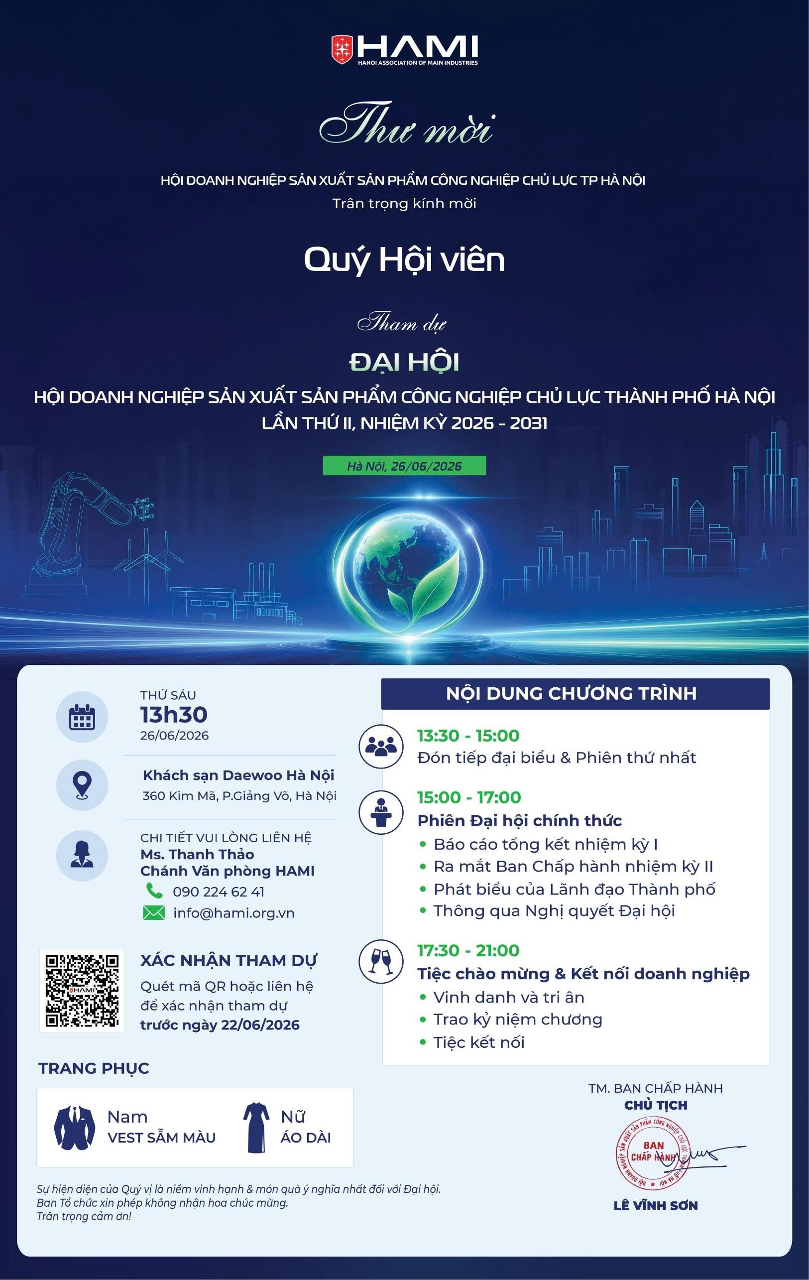 HAMI TỔ CHỨC ĐẠI HỘI LẦN THỨ II, NHIỆM KỲ 2026 – 2031: DẤU MỐC MỚI TRÊN HÀNH TRÌNH KẾT NỐI VÀ PHÁT TRIỂN CỘNG ĐỒNG DOANH NGHIỆP CÔNG NGHIỆP THỦ ĐÔ