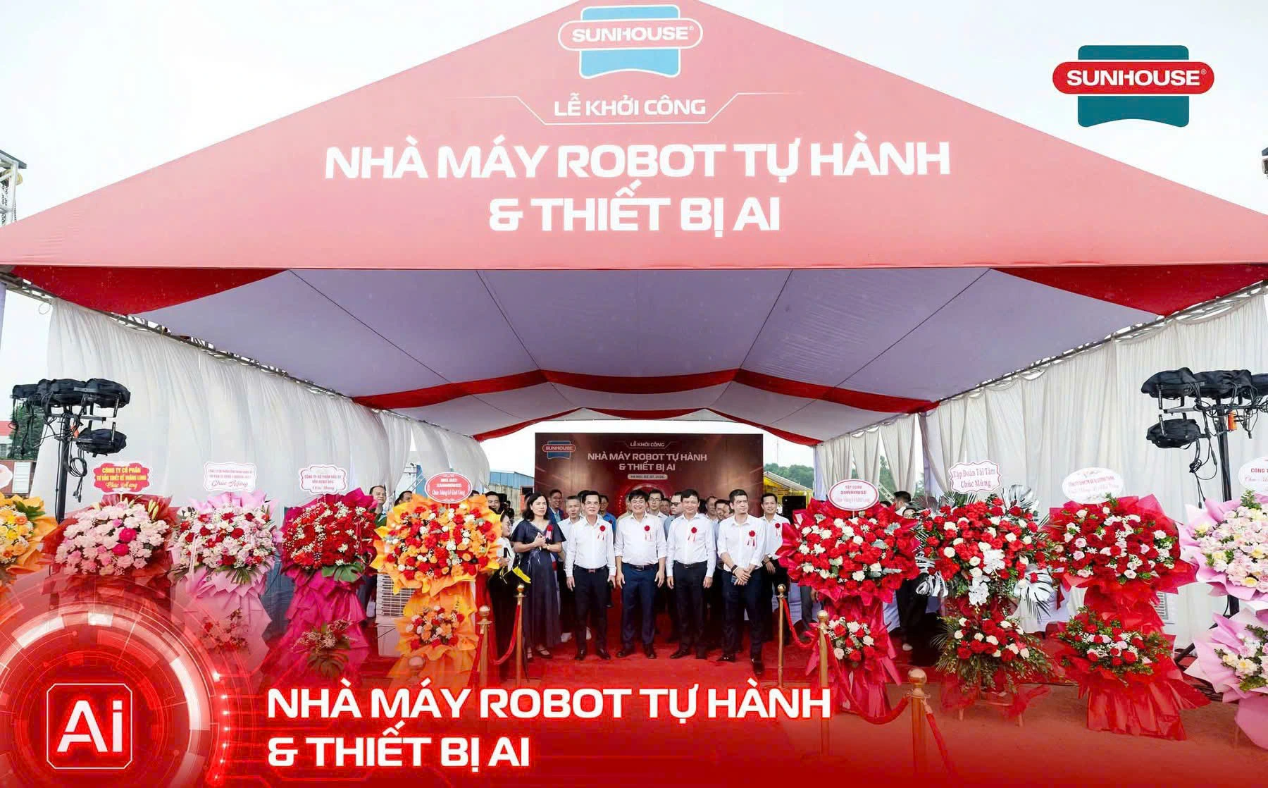 Tập đoàn SUNHOUSE khởi công Nhà máy Robot tự hành và Thiết bị AI tại Khu Công nghệ cao Hòa Lạc